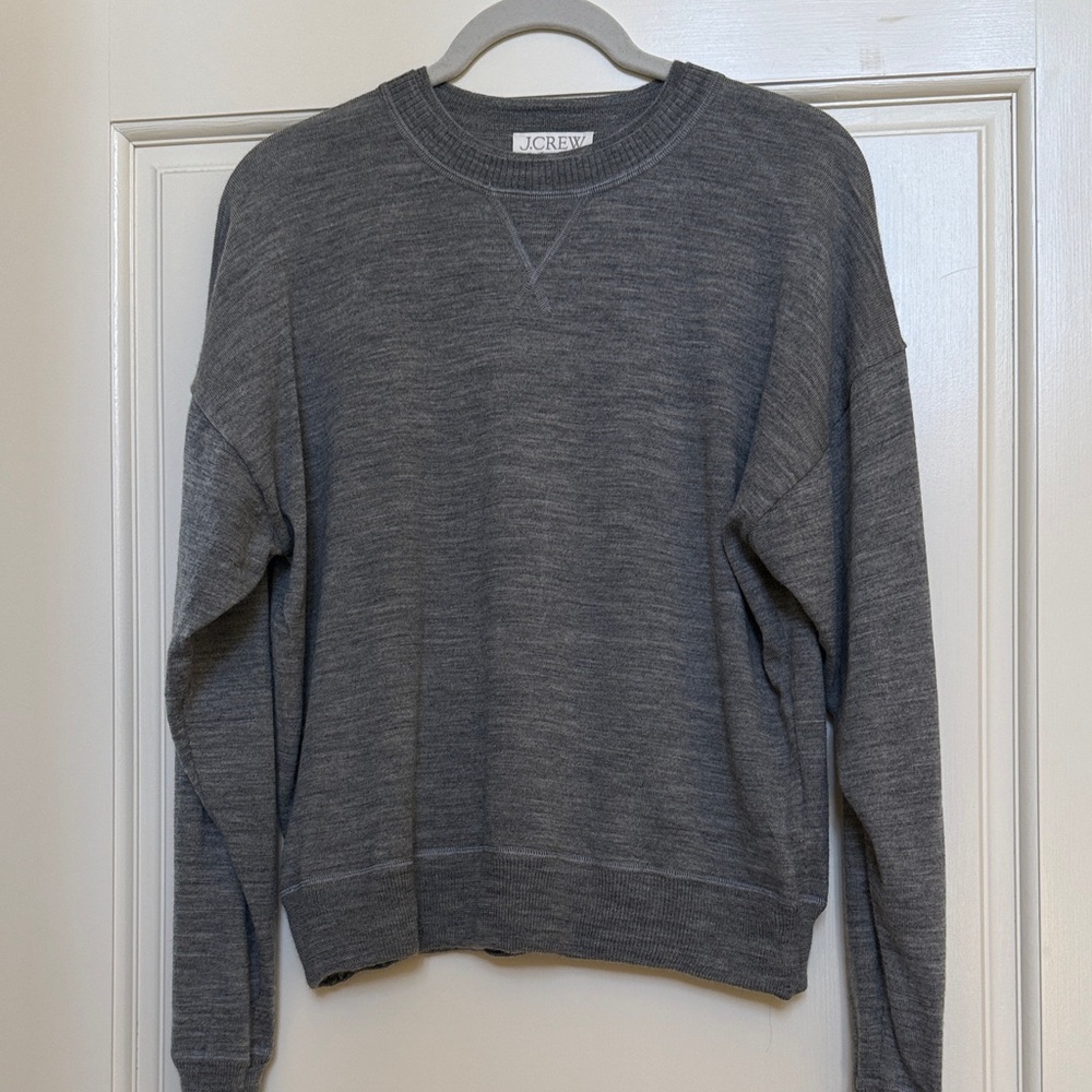 J. Crew Merino Wool Gray Crewneck Sweater